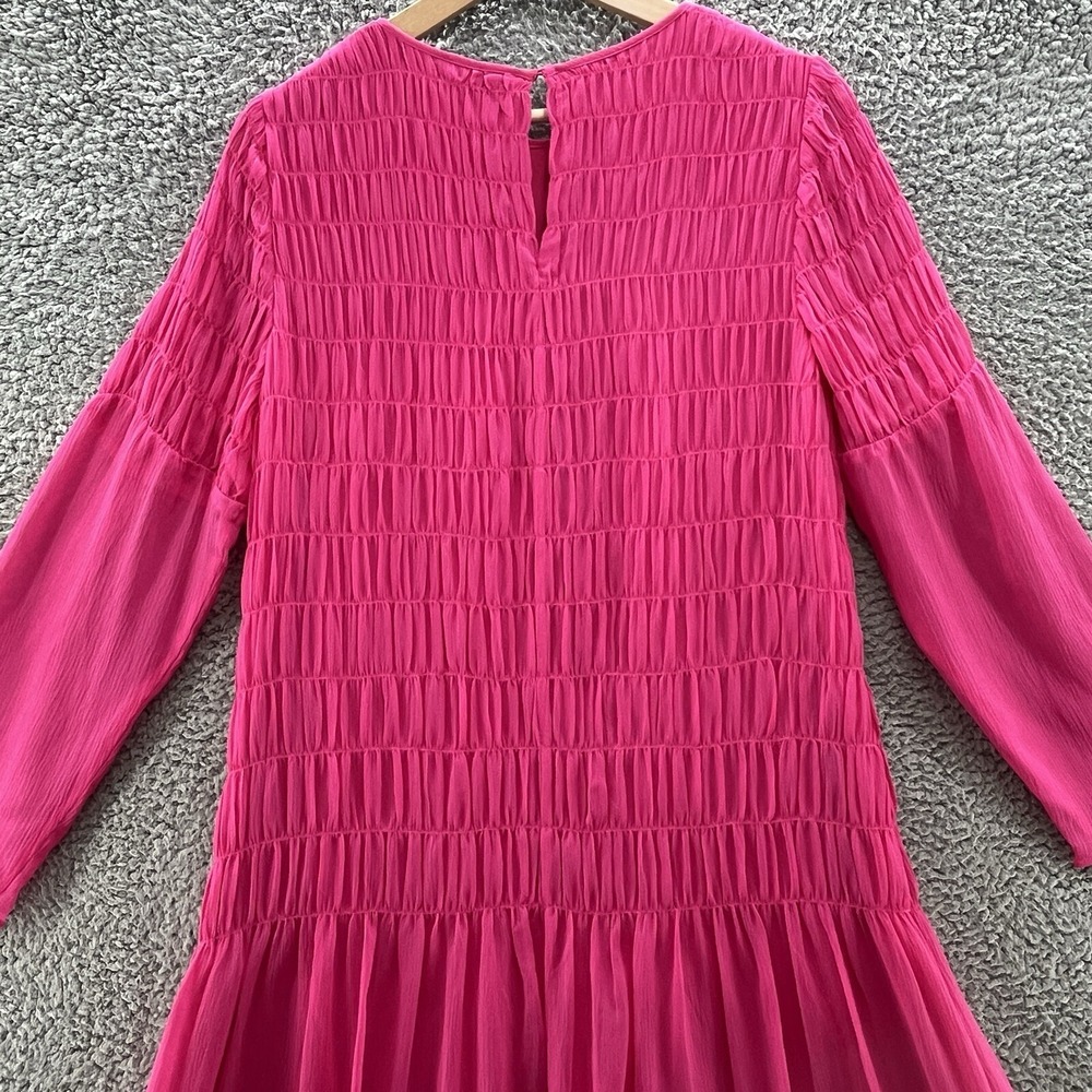 AYR Dress Womens Small Pink The Something Special Silk Relaxed Smocked Midi - Picture 9 of 13